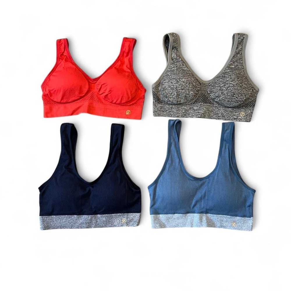 Women's Intimates Set - Red, Gray, Blue Sports Bras 4-Pack